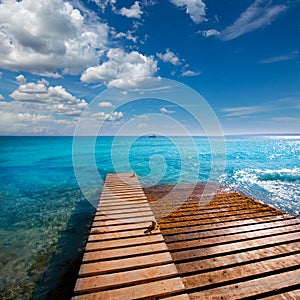 Formentera Mitjorn beach with turquoise Mediterranean