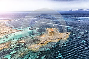 Formentera sea, spain, aerial view