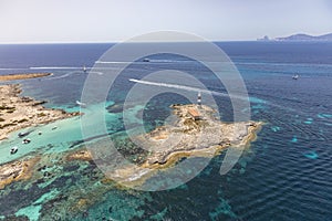 Formentera sea, spain, aerial view