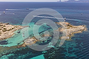 Formentera sea, spain, aerial view