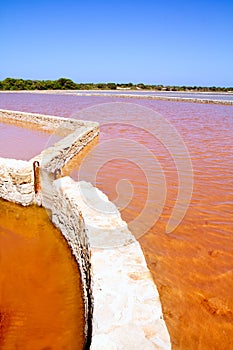 Formentera Ses Salines saltworks red water