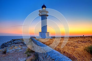 Formentera sunset in Barbaria cape lighthouse