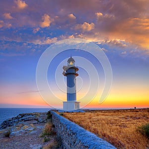 Formentera sunset in Barbaria cape lighthouse photo