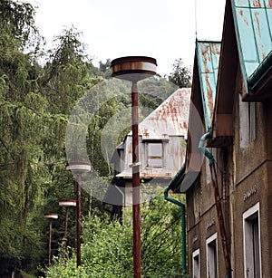 Former Accomodation Resort with Rusty Old Lamps