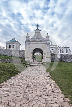 Former Benedictine monastery and now the Missionary Oblates of Mary immaculate at the Holy Cross Lysa Gora. The smaller basilica