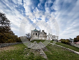 Former Benedictine monastery and now the Missionary Oblates of Mary immaculate at the Holy Cross Lysa Gora. The smaller basilica