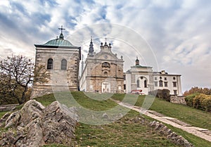 Former Benedictine monastery and now the Missionary Oblates of Mary immaculate at the Holy Cross Lysa Gora. The smaller basilica