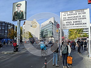 Former check point Charlie, former border between east and west Berlin