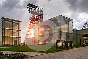 The former coal mine `Katowice`, seat of the Silesian Museum. The complex combines old mining buildings and infrastructure with