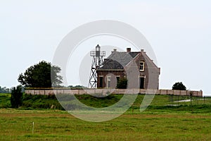 Former dwelling of the lighthouse keeper on the former island of Schokland