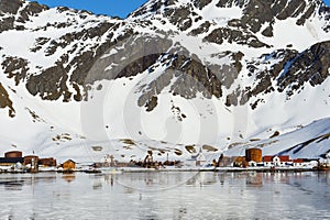 Former Grytviken whaling station, King Edward Cove, South Georgia, Antarctica