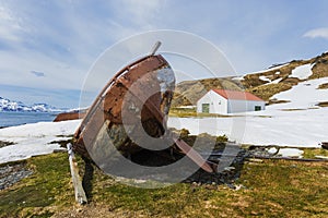 Former Grytviken whaling station, King Edward Cove, South Georgia, Antarctica