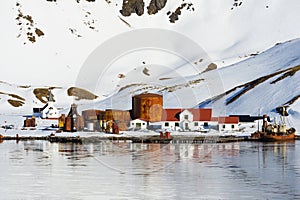 Former Grytviken whaling station, King Edward Cove, South Georgia, Antarctica