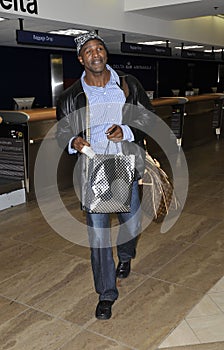 Former heavyweight boxer Evander Holyfield at LAX