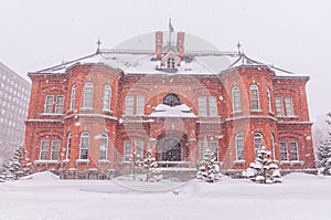 Former Hokkaido Government Office Building in snow