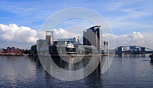 Panoramic view of Salford Quays in Manchester, England photo