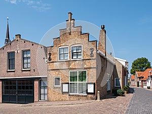 Former Jacob Cats house with stepped gable in Brouwershaven, Schouwen-Duiveland, Zeeland, Netherlands