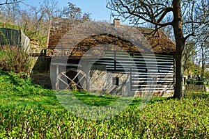 Former mill in Strehom with mill wheel.