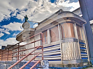 The former OâMahoney dining car Diner building at 101 S. St. Clair St. in downtown Dayton photo