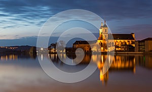 Former Premonstratensian Abbey in Pont a Mousson France at night photo