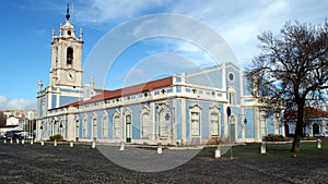Former servants quarters of the Palace of Queluz with the Clock Tower, near Lisbon, Portugal