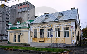Former shop of Pinhus Kolodny Landmark jewish Historical building on Sovetskaja and Lenin street Karolin Pinsk Belarus