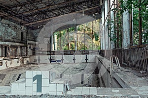 Former swimming pool in Pripyat