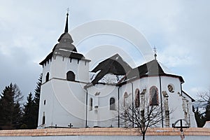 View of formerly early gothic catholic church in Pribylina, removed from its original position.