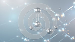 formic acid molecular structure, 3d model molecule, carboxylic acid, structural chemical formula view from a microscope