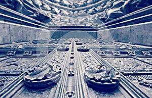 The formidable doors in front of the world-famous Catholic Cologne Cathedral KÃ¶lner Dom KÃ¶ln