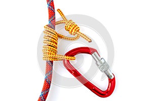 Forming an Autoblock knot also called Machard or French Prusik with a 5mm accessory cord around a 9.8mm climbing rope.