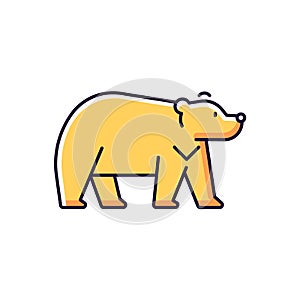 Formosan bear yellow RGB color icon.