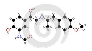 formoterol molecule, structural chemical formula, ball-and-stick model, isolated image eformoterol