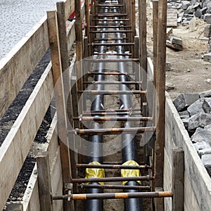 Forms on construction site