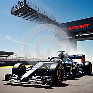 Formula 1 Cars in Full Throttle on the Race Track, Speed Symphony