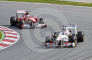 Formula 1 racing in Barcelona