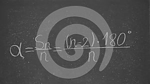 Formula for calculating the interior angle of a regular polygon.