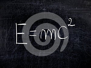 Formula E=mc2 theory Relativity balckboard chalkboard photo