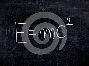 Formula E=mc2 theory Relativity balckboard chalkboard