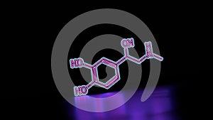 Formula hormone adrenaline. Thin line style