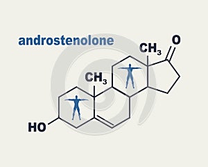 Formula hormone androstenolone. photo
