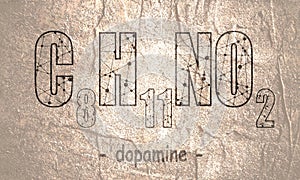Formula hormone dopamine. Stone material grunge texture