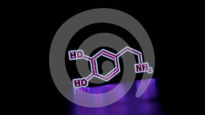 Formula hormone dopamine. Thin line style