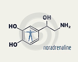 Formula hormone noradrenaline. photo