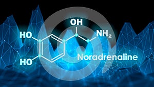 Formula hormone noradrenaline. photo