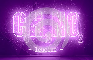 Formula of leucine. Concept of medicine and pharmacy