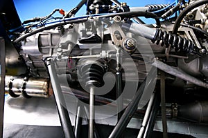 Formula one car engine detail