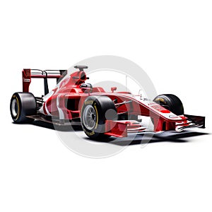 Formula one car isolated on white created with Generative AI. Modern racing car.