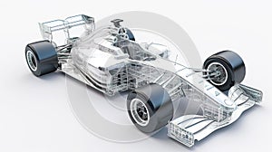 Formula One car technical and design study with visible internal mechanics.