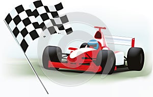 Formula One and checkered flag